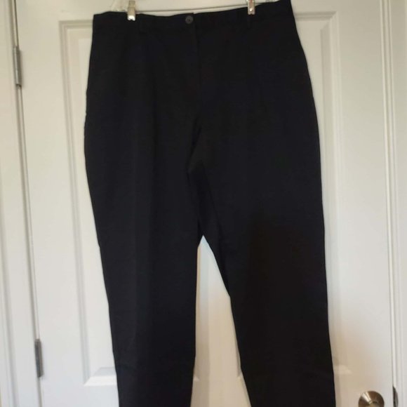 WOMEN'S LAND'S END HIGH RISE STRAIGHT LEG PANTS, SIZE 20W, BLACK - Picture 1 of 2